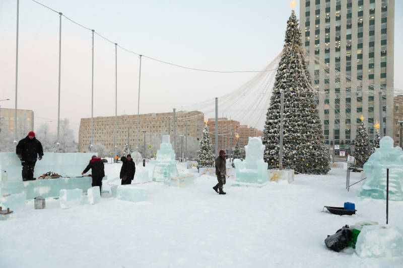 Рекордное количество ледовых скульптур будет установлено в Архангельске в преддверии новогодних праздников